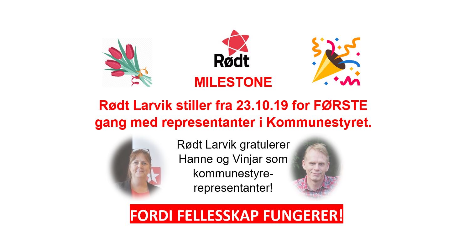 Read more about the article Rødt Larvik med representanter i kommunestyret!